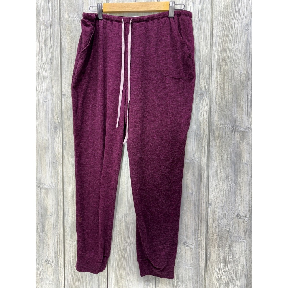 Kate Spade New York Womens XL Joggers Heathered Plum Purple Lounge Pants Pockets